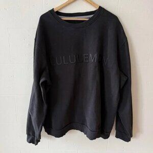 Lululemon | Black Monogram Logo Sweatshirt | Athleisure Cozy Pullover | Size XL